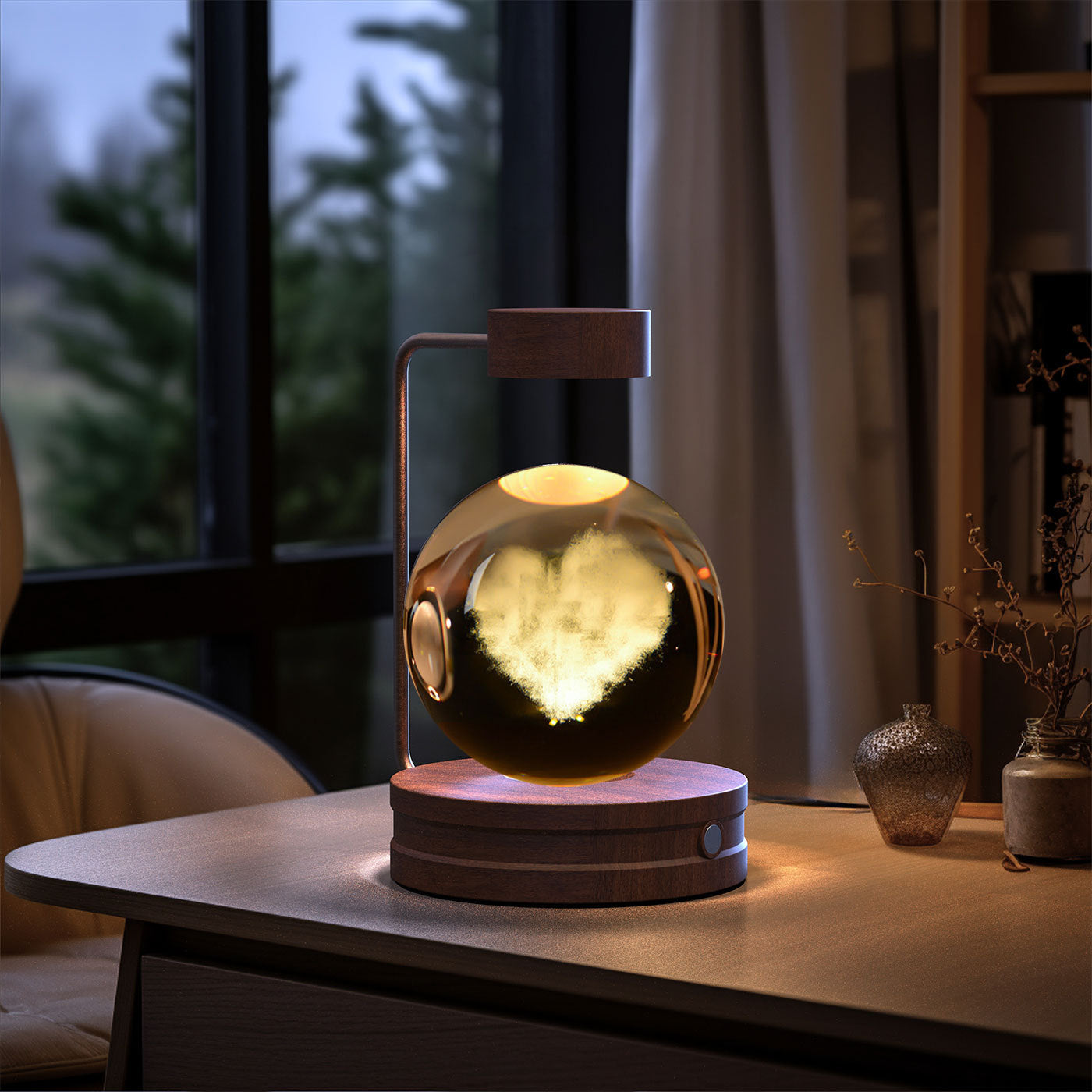 Crystal Ball Cosmic Dinosaur Indoor Night Light USB Power Warm Bedside Light Birthday Gift Night Lamp - NOMAN STORE LLC