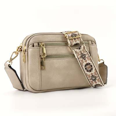 Ladies' Small Square Bag Two-tone Leather Crossbody Bag Large-capacity PU Crossbody Wallet Multi-functional For Women's Bag - NOMAN STORE LLC