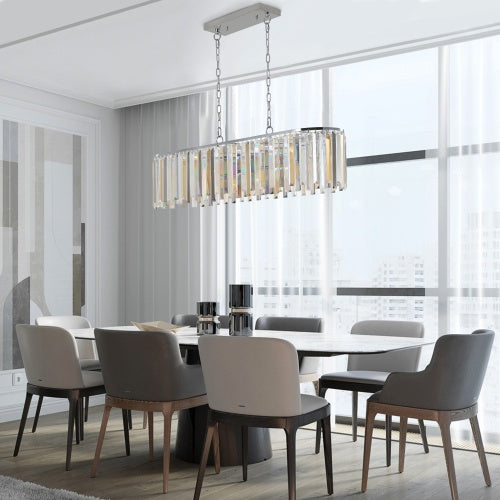 Modern Oval Crystal Chandelier Luxury Home Decor Fixtures - No Bulbs Unavailable Platform- Temu - NOMAN STORE LLC