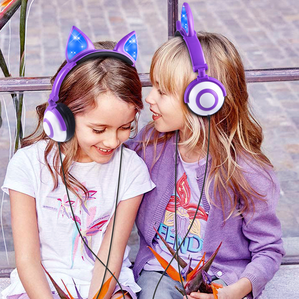LED flashing cat ear headphones - NOMAN STORE LLC