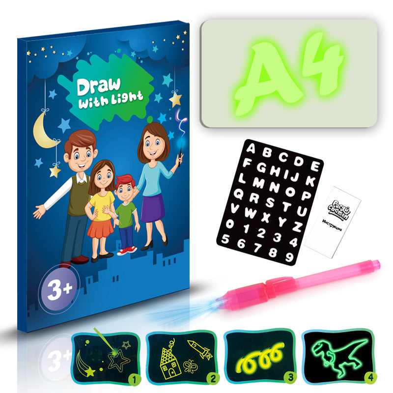Educational Toy Drawing Pad 3D Magic 8 Light Effects Puzzle Board Sketchpad - NOMAN STORE LLC
