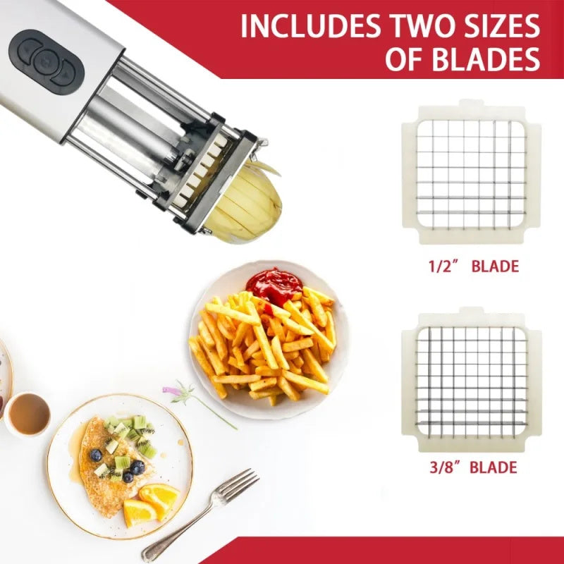 Kitchen Gadget Electric French Fry Cutter With Blades Stainless Steel Vegetable Potato Carrot For Commercial Household - NOMAN STORE LLC