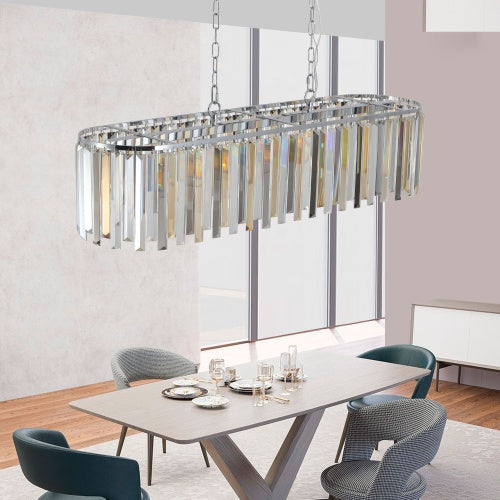 Modern Oval Crystal Chandelier Luxury Home Decor Fixtures - No Bulbs Unavailable Platform- Temu - NOMAN STORE LLC