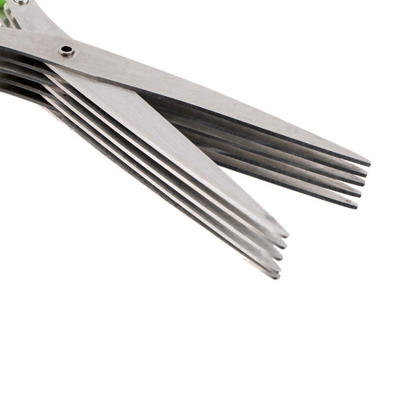 Multifunctional Multi-layer Green Onion Scissors Stainless Steel Onion Cutting Knife Herb Seaweed Spice Scissors Kitchen Scissor Kitchen Gadgets - NOMAN STORE LLC