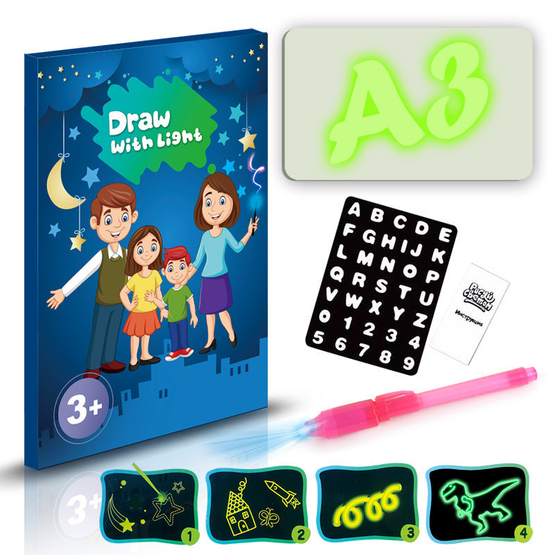 Educational Toy Drawing Pad 3D Magic 8 Light Effects Puzzle Board Sketchpad - NOMAN STORE LLC