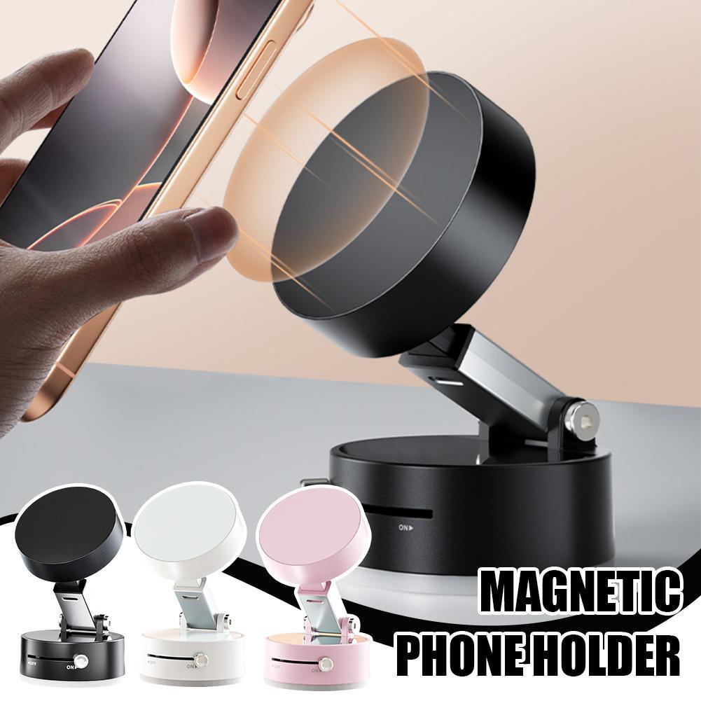 Foldable Magnetic Vacuum Car Phone Holder Foldable Suction Cup With Suction Cup Hands-Free Navigation For Smart Phone - NOMAN STORE LLC