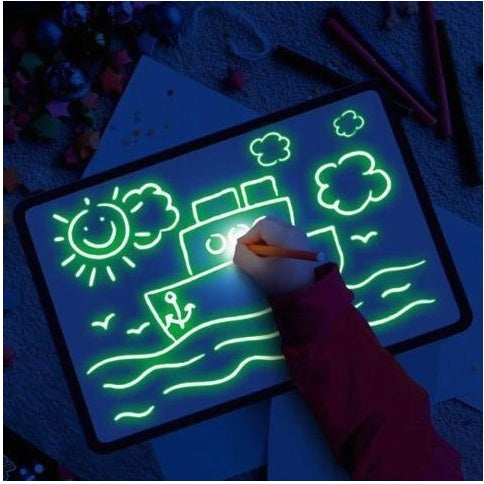 Educational Toy Drawing Pad 3D Magic 8 Light Effects Puzzle Board Sketchpad - NOMAN STORE LLC