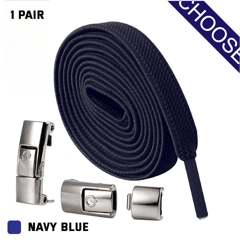 Press Lock Shoelaces Without Ties Elastic Laces Sneaker 8MM Widened Flat No Tie Shoe Laces Kids Shoelace For Shoes - NOMAN STORE LLC