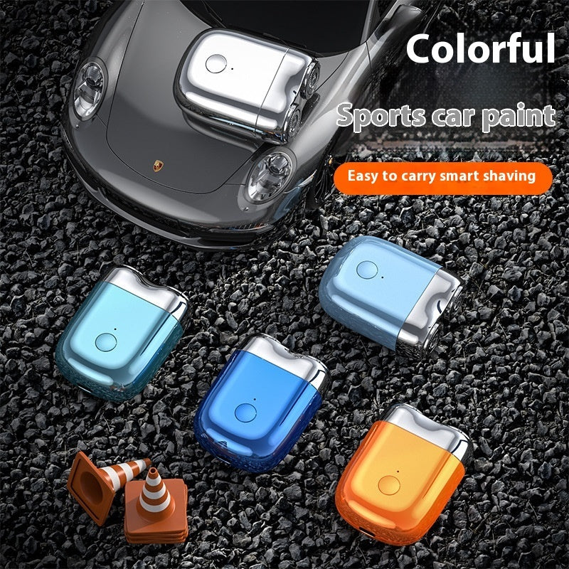 Portable Rotary Dual Ring Electric Shaver Men Travel Mini Shaver Double Floating Magnetic Blade Head Rechargeable Pocket Razors - NOMAN STORE LLC