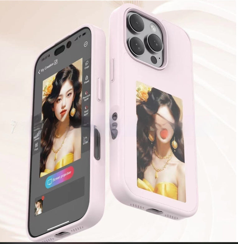 E-ink Screen Phone Case Unlimited Screen Projection Personalized Phone Cover Battery Free New Designer Luxury Phone Case - NOMAN STORE LLC