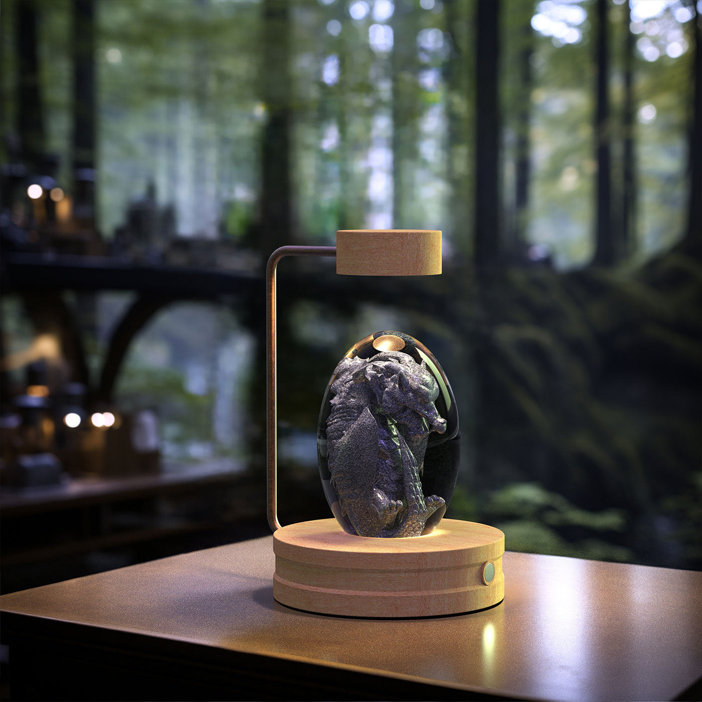 Crystal Ball Cosmic Dinosaur Indoor Night Light USB Power Warm Bedside Light Birthday Gift Night Lamp - NOMAN STORE LLC