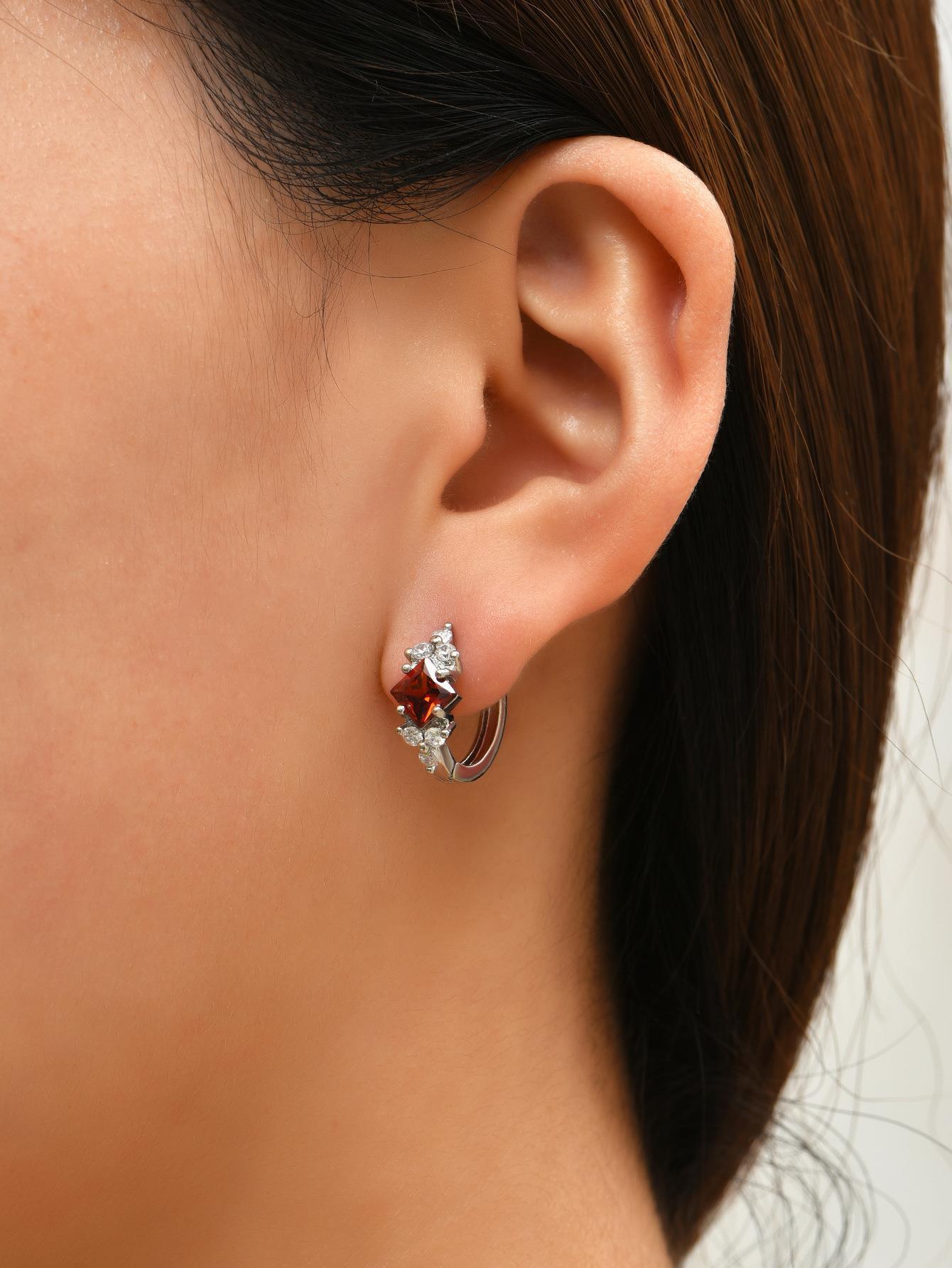 European And American Personalized Square Zircon Earrings - NOMAN STORE LLC