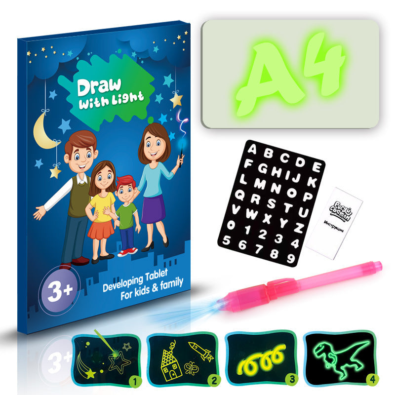 Educational Toy Drawing Pad 3D Magic 8 Light Effects Puzzle Board Sketchpad - NOMAN STORE LLC