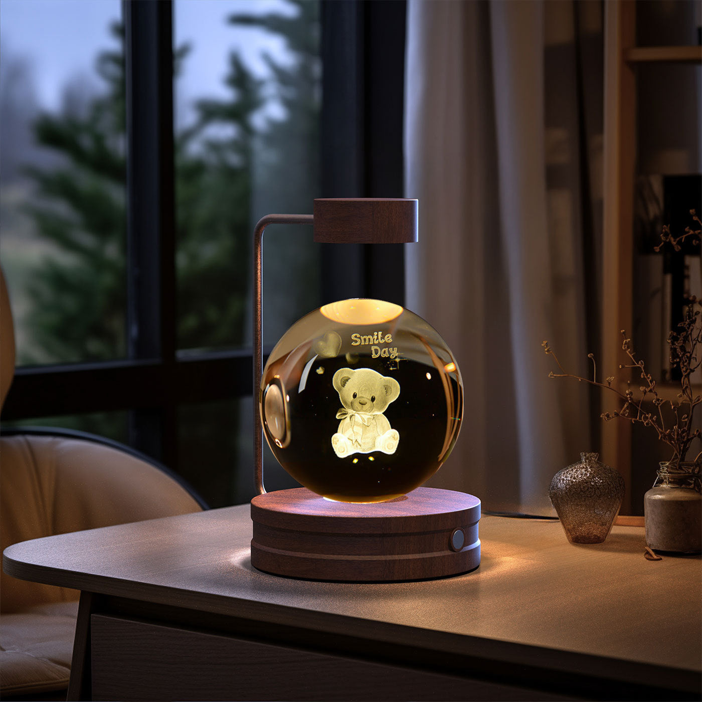 Crystal Ball Cosmic Dinosaur Indoor Night Light USB Power Warm Bedside Light Birthday Gift Night Lamp - NOMAN STORE LLC