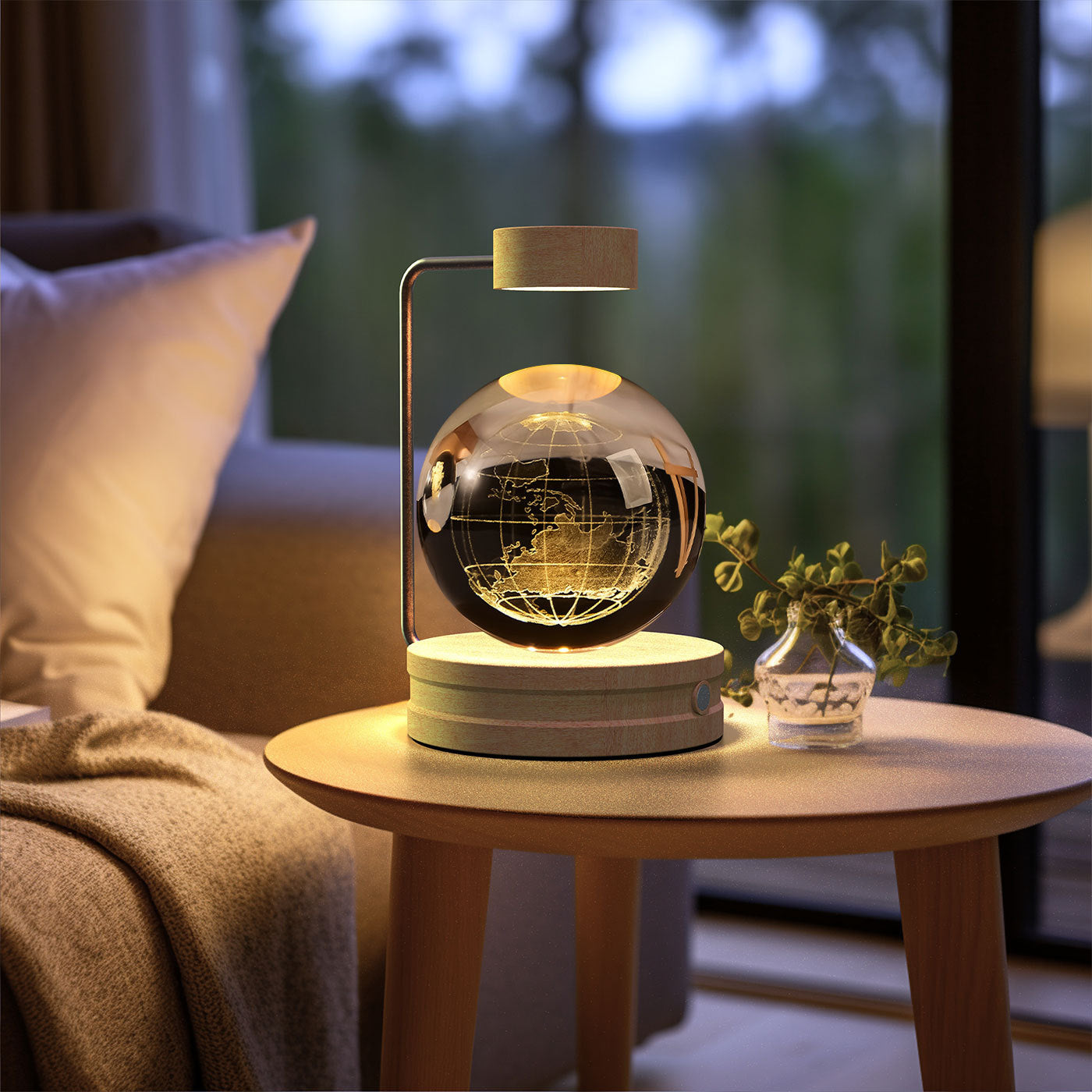 Crystal Ball Cosmic Dinosaur Indoor Night Light USB Power Warm Bedside Light Birthday Gift Night Lamp - NOMAN STORE LLC