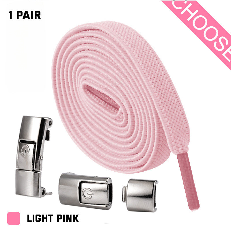 Press Lock Shoelaces Without Ties Elastic Laces Sneaker 8MM Widened Flat No Tie Shoe Laces Kids Shoelace For Shoes - NOMAN STORE LLC