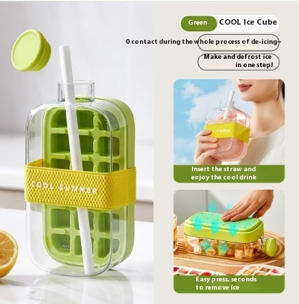One-Click Molding Cooling Cup,Instant Ice Maker,Zero-Contact Design,Straw Included,Curling Mold,Portable & Stylish Chilled Drink - NOMAN STORE LLC