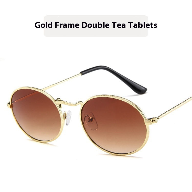 Sun Protection Trend Retro Oval Sun Glasses - NOMAN STORE LLC