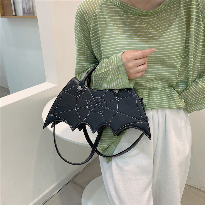 Halloween Spider Web Shape Shoulder Bags Personality Batgirl Tide Pu Handbags Fashoin Messenger Crossbody Bag - NOMAN STORE LLC