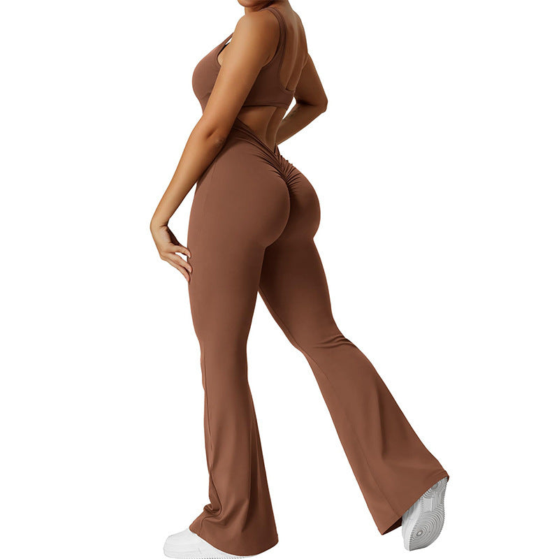 Slim Fit Hip Raise Jumpsuit Sexy Backless Exercise Yoga Clothes - NOMAN STORE LLC