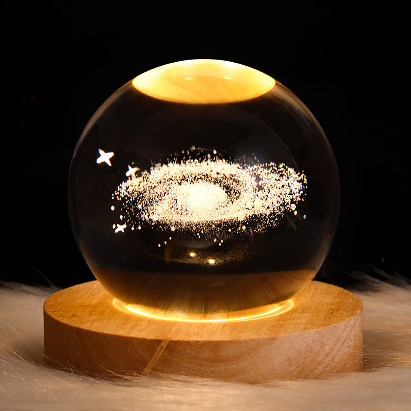 LED Night Light Galaxy Crystal Ball Table Lamp 3D Planet Moon Lamp Bedroom Home Decor For Kids Party Children Birthday Gifts - NOMAN STORE LLC