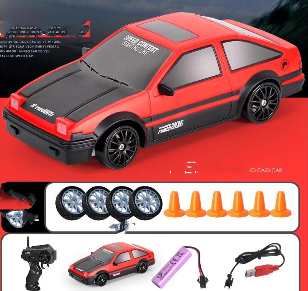 Car 4WD RC Drift Car Toy Remote Control GTR Model AE86 Vehicle Car RC Racing Car Toy For Children Christmas Gifts - NOMAN STORE LLC