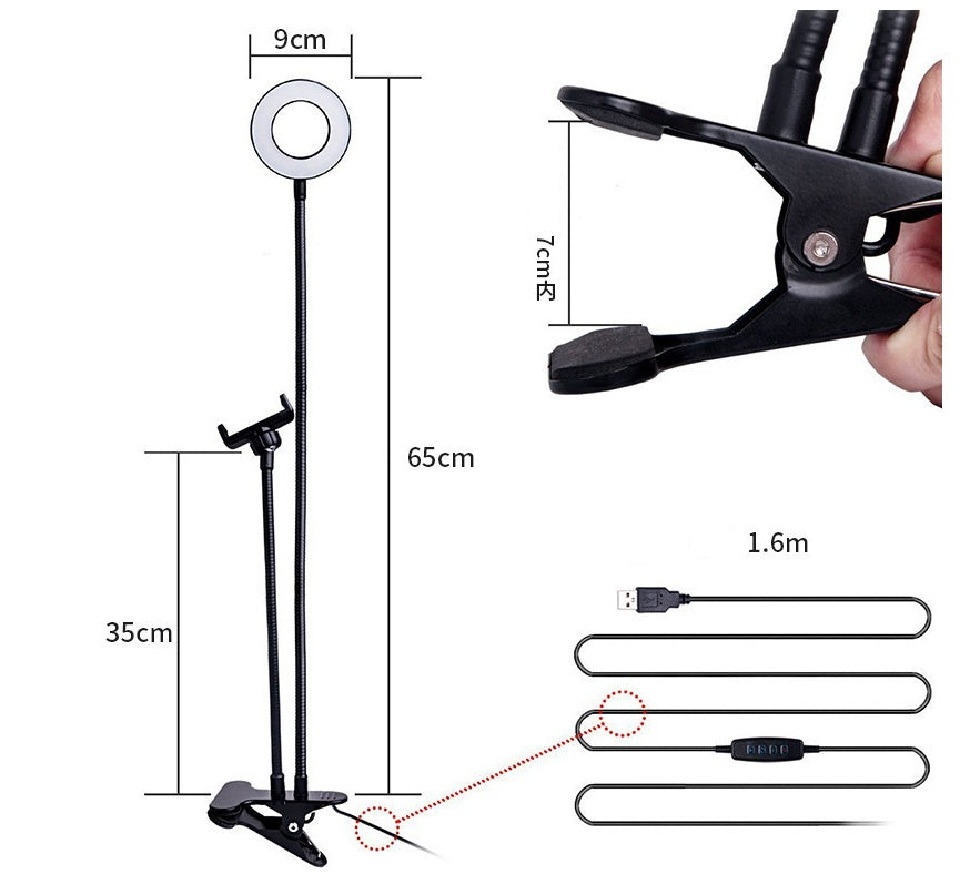 LED Selfie Ring Light for Live Adjustable Makeup Light-8cm Stand - NOMAN STORE LLC