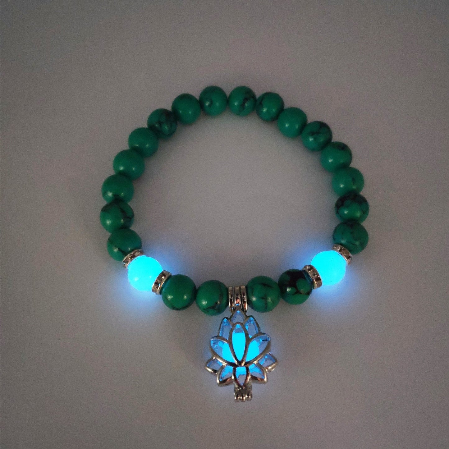 Energy Luminous Lotus Natural Stone Bracelet Yoga Healing Luminous Glow In The Dark Charm Beads Bracelet For Men Women Prayer Buddhism - NOMAN STORE LLC