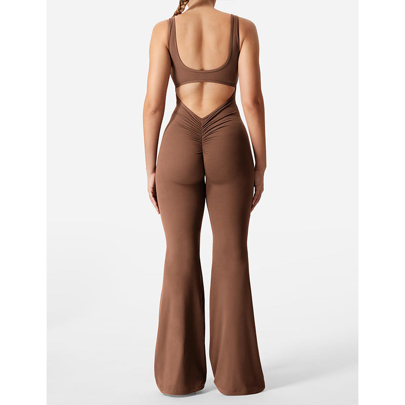 Slim Fit Hip Raise Jumpsuit Sexy Backless Exercise Yoga Clothes - NOMAN STORE LLC