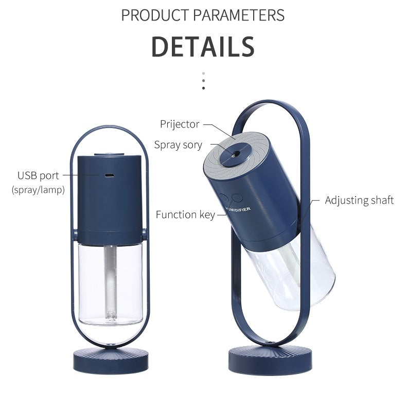 Magic Shadow USB Air Humidifier For Home With Projection Night Lights Ultrasonic Car Mist Maker Mini Office Air Purifier - NOMAN STORE LLC
