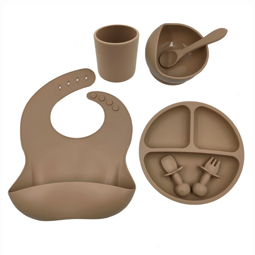 Baby Cutlery Set Silicone Bib Silicone Cup Spoon - NOMAN STORE LLC