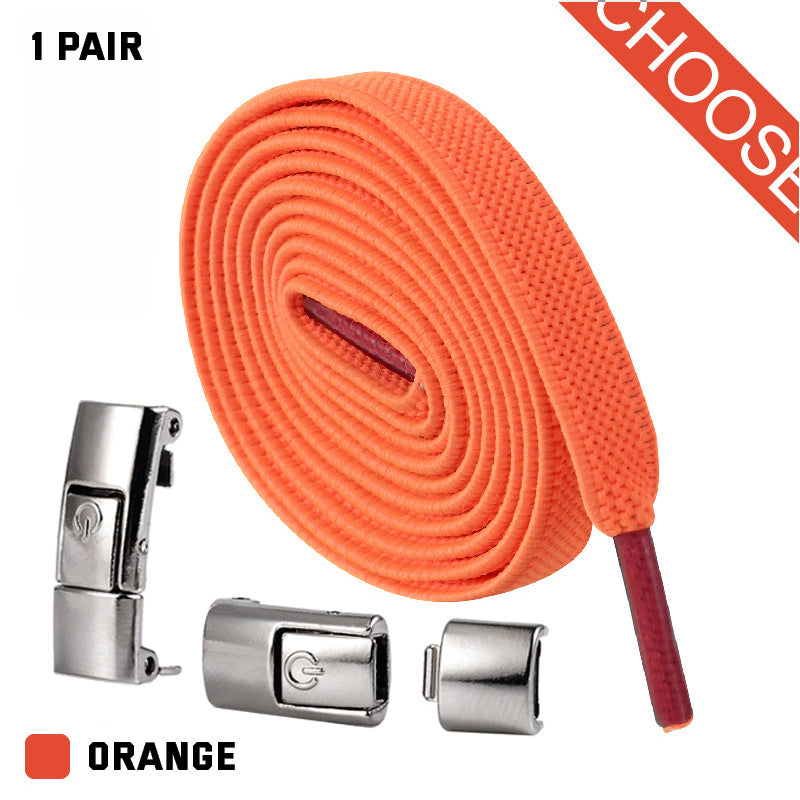 Press Lock Shoelaces Without Ties Elastic Laces Sneaker 8MM Widened Flat No Tie Shoe Laces Kids Shoelace For Shoes - NOMAN STORE LLC