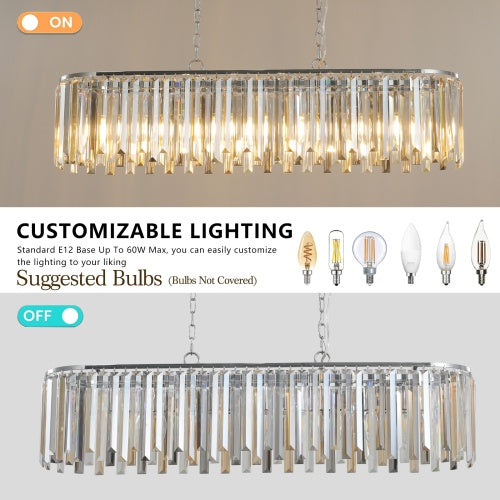 Modern Oval Crystal Chandelier Luxury Home Decor Fixtures - No Bulbs Unavailable Platform- Temu - NOMAN STORE LLC