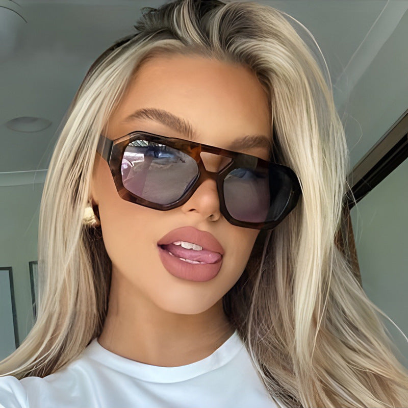 Ins Big Frame Leopard Sunglasses Summer Sunshade Beach Vacation Glasses - NOMAN STORE LLC