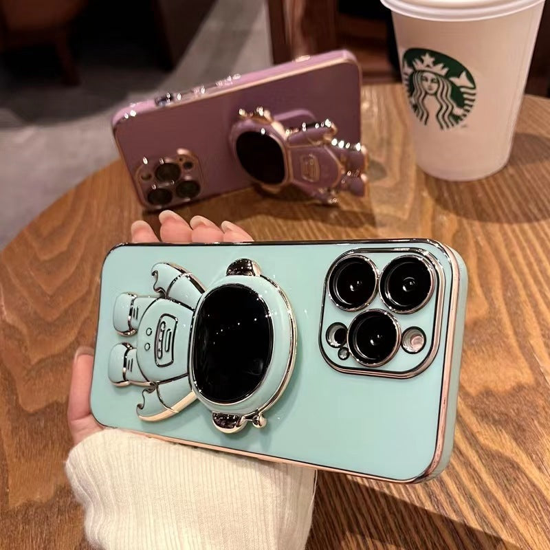 Self-contained Lens Film Mobile Phone Case Electroplating Bracket Protective Cover - NOMAN STORE LLC