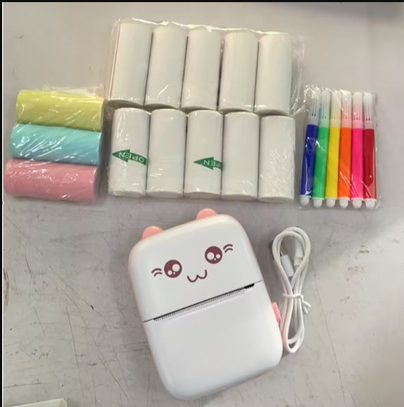 Mini Printer Portable Mini Bluetooth WiFi New Wrong Printer Mobile Phone Photo Title Note Hot Print Pocket Student Error Label Printer - NOMAN STORE LLC