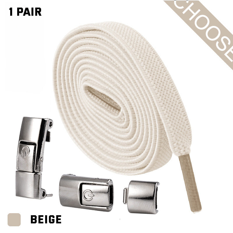 Press Lock Shoelaces Without Ties Elastic Laces Sneaker 8MM Widened Flat No Tie Shoe Laces Kids Shoelace For Shoes - NOMAN STORE LLC