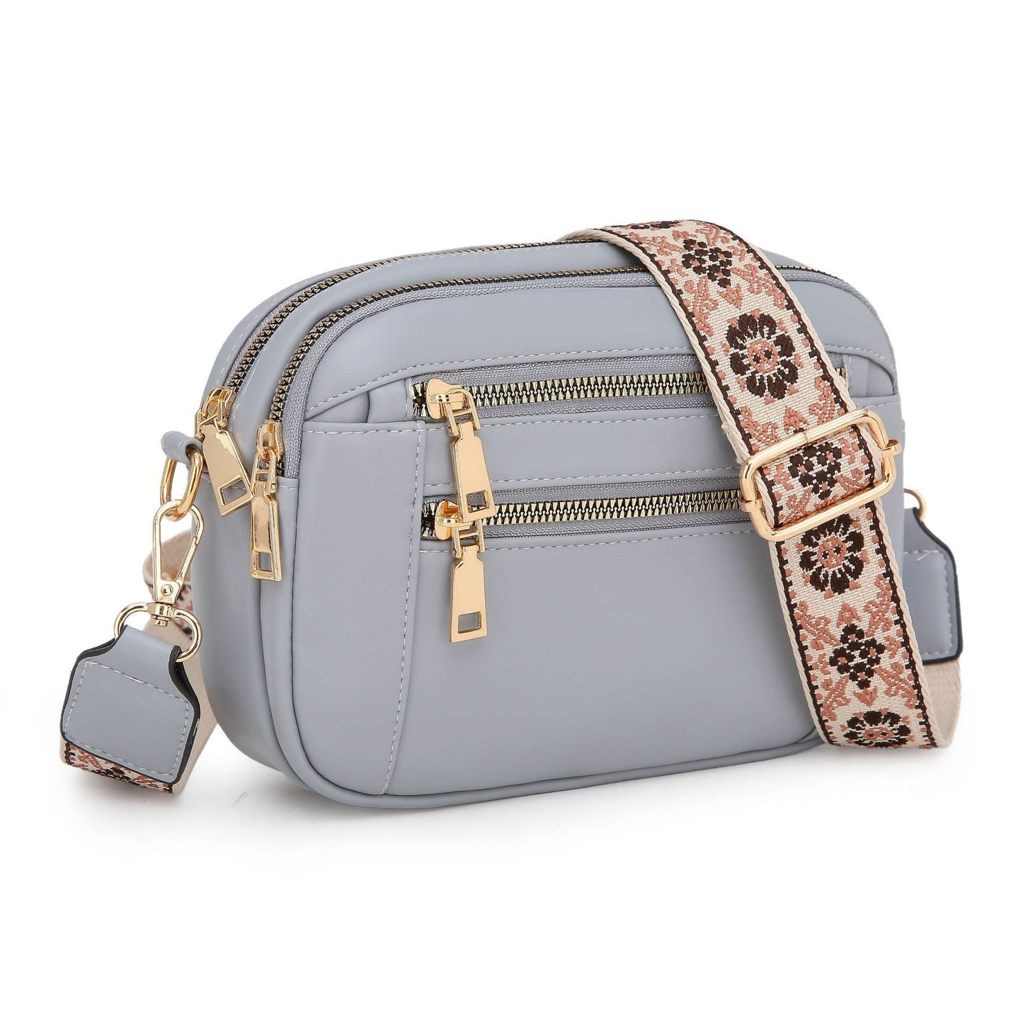 Ladies' Small Square Bag Two-tone Leather Crossbody Bag Large-capacity PU Crossbody Wallet Multi-functional For Women's Bag - NOMAN STORE LLC