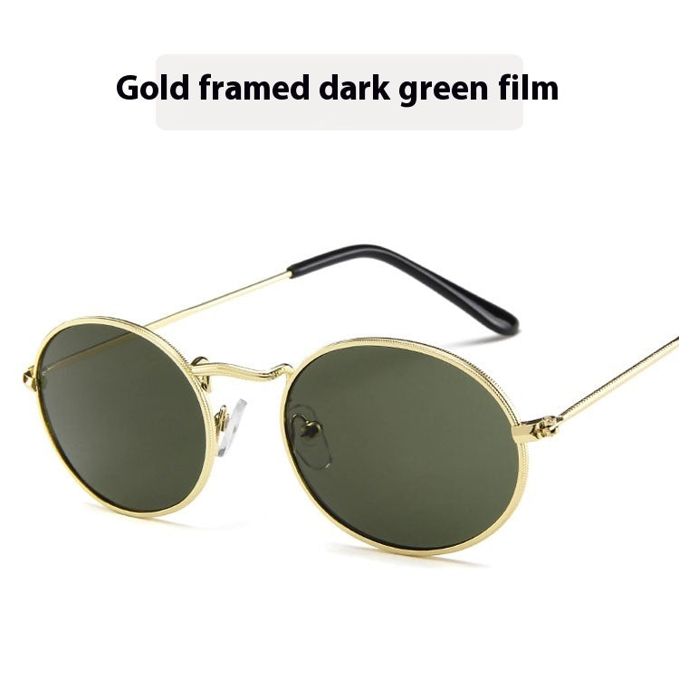 Sun Protection Trend Retro Oval Sun Glasses - NOMAN STORE LLC
