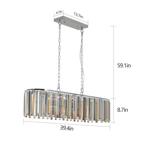 Modern Oval Crystal Chandelier Luxury Home Decor Fixtures - No Bulbs Unavailable Platform- Temu - NOMAN STORE LLC