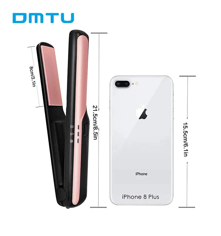Compact Size Flat Iron Rechargeable Cordless Hair Straightener Wireless - NOMAN STORE LLC