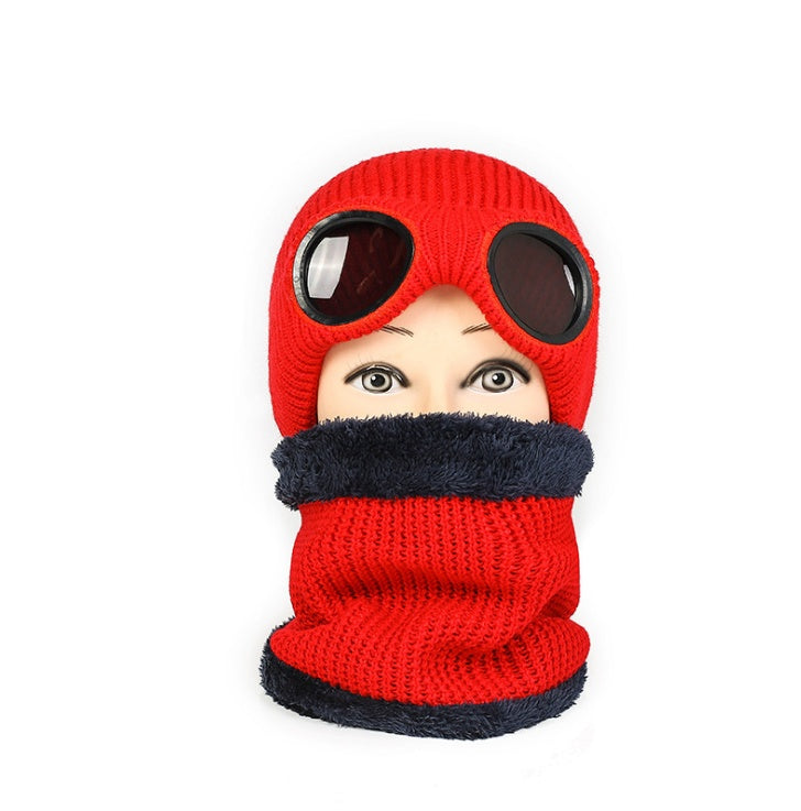 Woolwarm hat with windproof glasses and velvet thick hat - Noman Store LLC