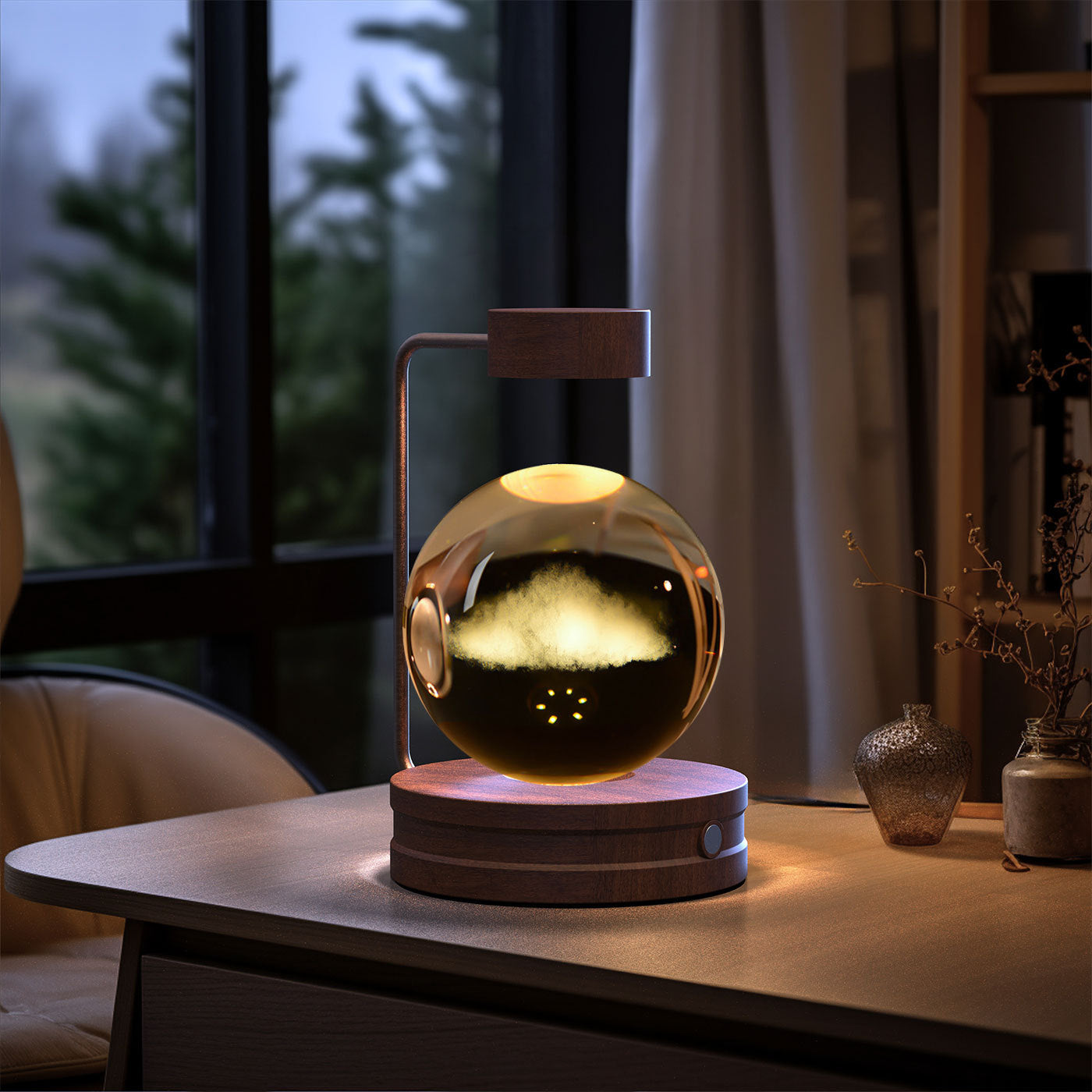 Crystal Ball Cosmic Dinosaur Indoor Night Light USB Power Warm Bedside Light Birthday Gift Night Lamp - NOMAN STORE LLC