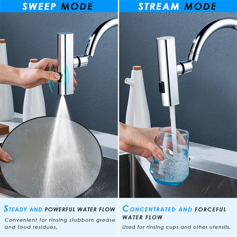 Kitchen Faucet Waterfall Outlet Splash Proof Universal Rotating Bubbler Multifunctional Water Nozzle Extension Kitchen Gadgets - NOMAN STORE LLC