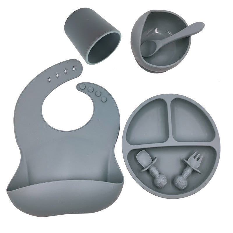 Baby Cutlery Set Silicone Bib Silicone Cup Spoon - NOMAN STORE LLC