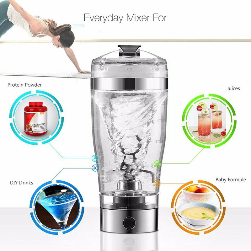 Electric Protein Shake Stirrer USB Shake Bottle Milk Coffee Blender Kettle Sports And Fitness Charging Electric Shaker Cup - NOMAN STORE LLC