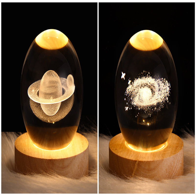LED Night Light Galaxy Crystal Ball Table Lamp 3D Planet Moon Lamp Bedroom Home Decor For Kids Party Children Birthday Gifts - NOMAN STORE LLC
