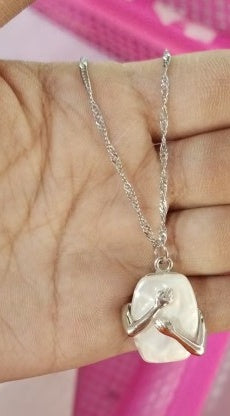 Unique Square Baroque Pearl Couple Pendant Necklace Valentines Day Lover Gift Party Jewelry - NOMAN STORE LLC