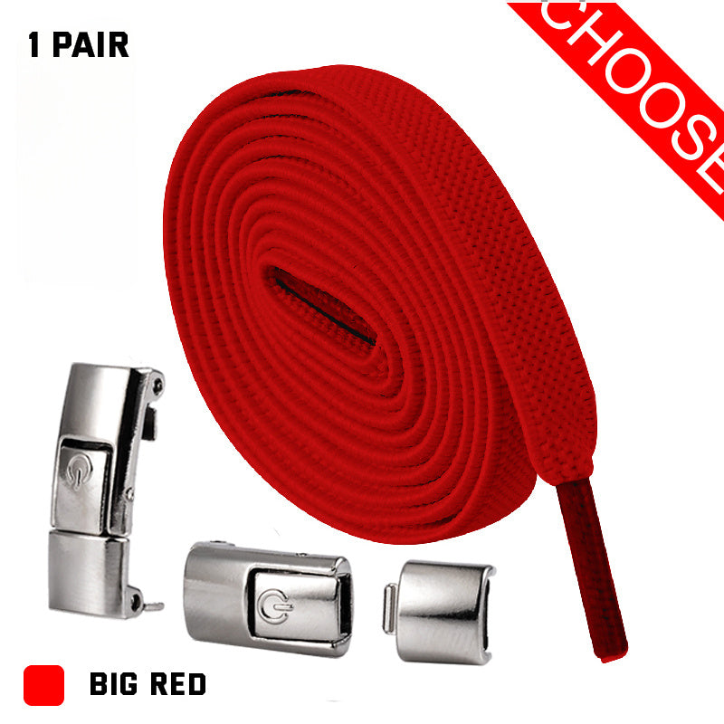 Press Lock Shoelaces Without Ties Elastic Laces Sneaker 8MM Widened Flat No Tie Shoe Laces Kids Shoelace For Shoes - NOMAN STORE LLC