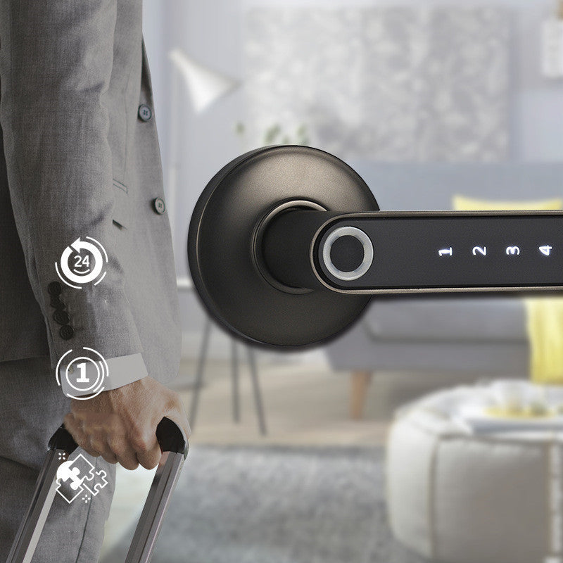 Smart Lock Fingerprint Password Electric Digital Lock Alloy Keyless Security Door Handle For Home - NOMAN STORE LLC